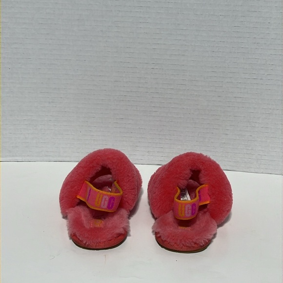 UGG Kids Fluff Yeah Slide Girls Shoes Strawberry Sorbet Multi - Picture 4 of 10